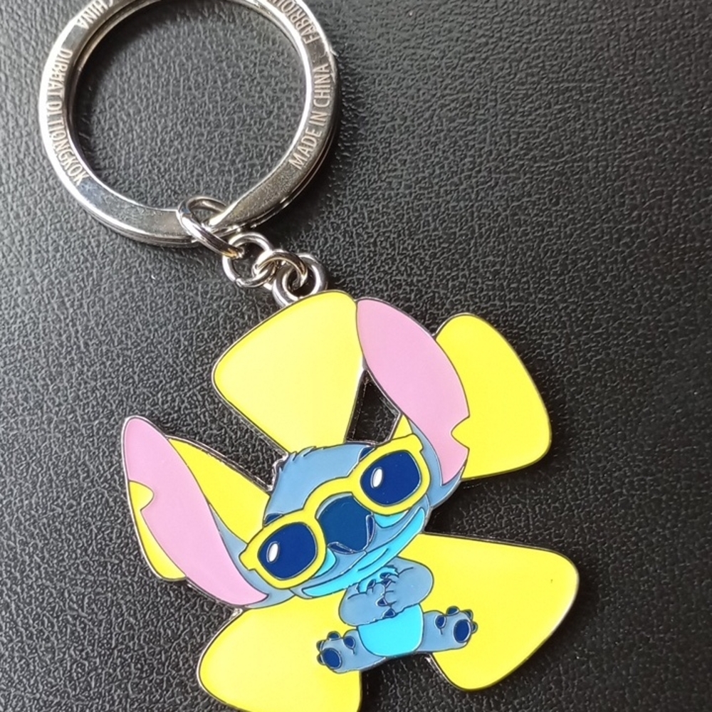Disney Stitch Keychain with Yellow Flower